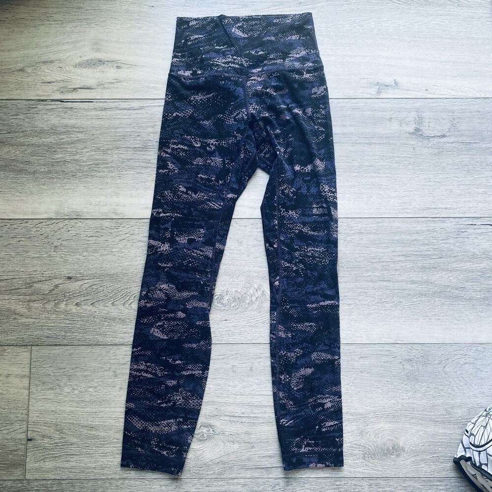 Lululemon Align Pant II Leggings Yoga (25") Rip Wave Purple Thunder Black Size 2